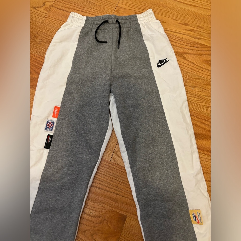 Nike Streetwear Gray and White Joggers Sweatpants